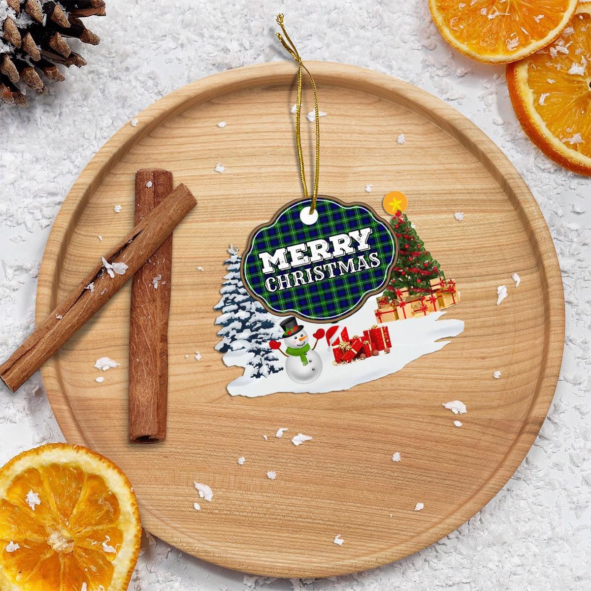 Clan Bannerman "Merry Christmas" Tartan Acrylic Ornament TM66 Bannerman Tartan Tartan Christmas   