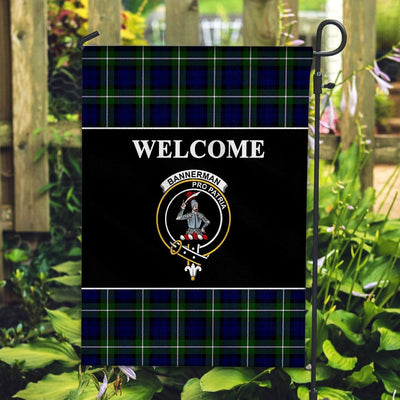 Clan Bannerman Tartan Crest Black Garden Flag