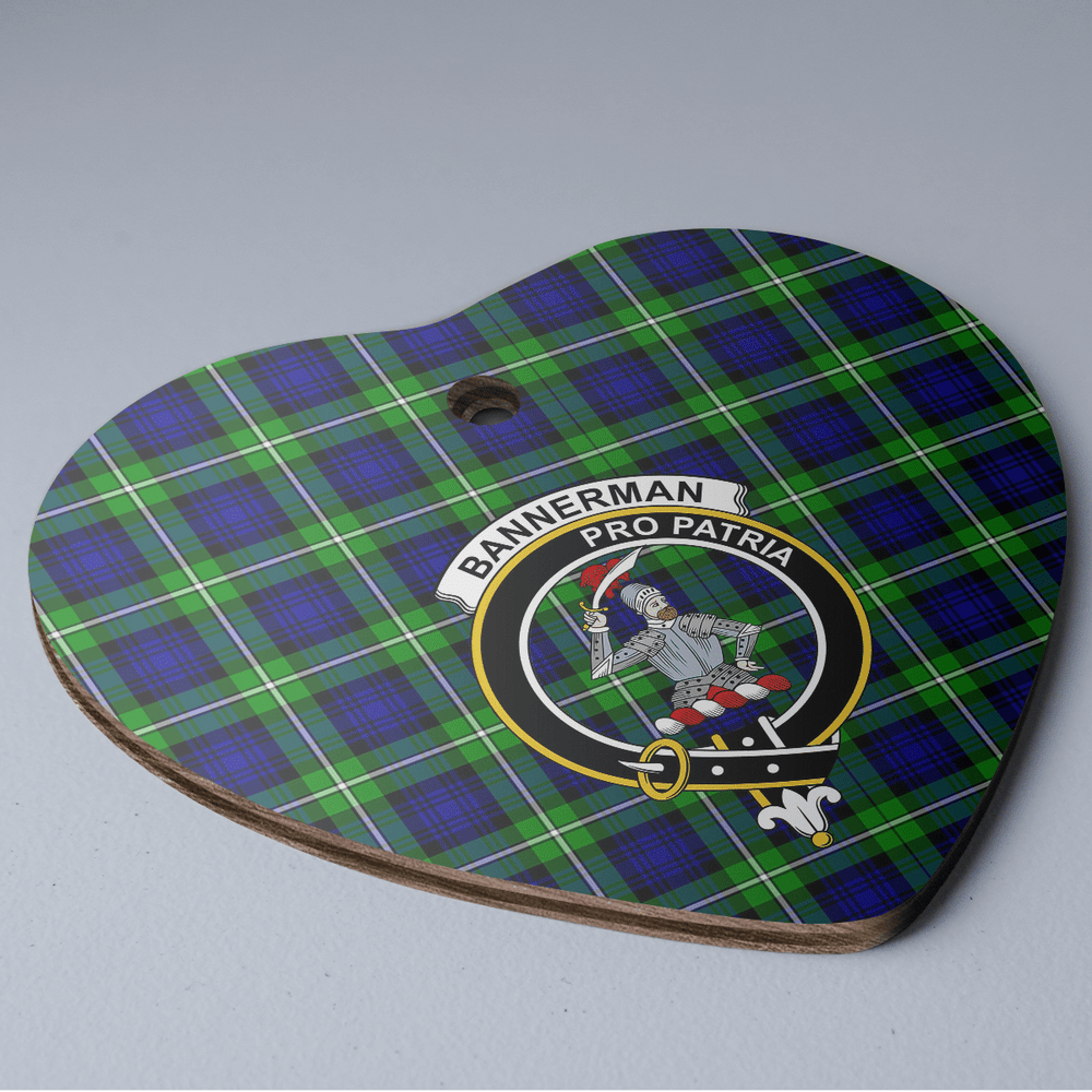 Clan Bannerman Tartan Crest Heart Ceramic Ornament SU48 Bannerman Tartan Tartan Christmas   