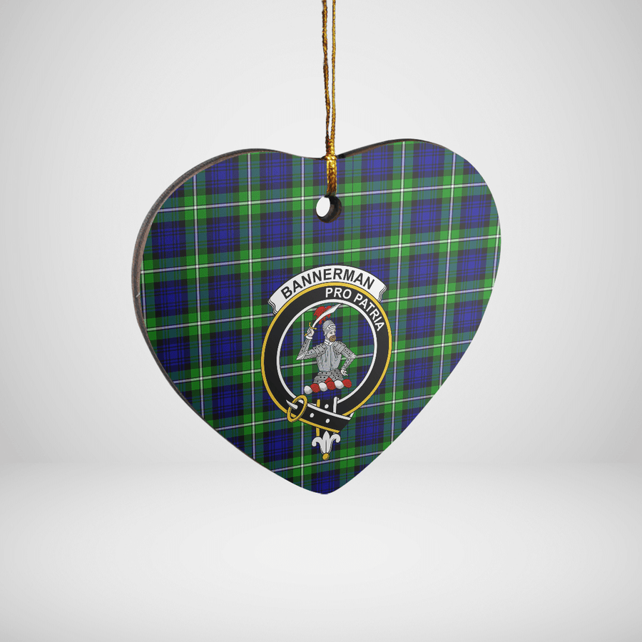 Clan Bannerman Tartan Crest Heart Ceramic Ornament SU48 Bannerman Tartan Tartan Christmas   