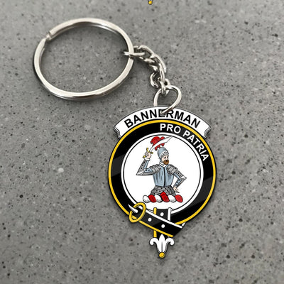 Clan Bannerman Tartan Crest Keychain