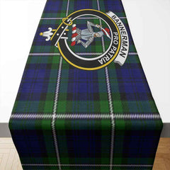 Clan Bannerman Tartan Crest Table Runner Cotton EC10 Bannerman Tartan Tartan Table Runner   