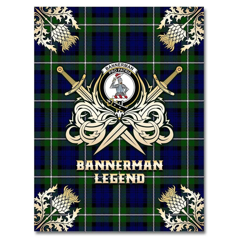 Clan Bannerman Tartan Gold Courage Symbol Blanket IY75 Clan Bannerman Tartan Today   