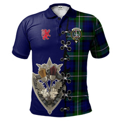 Clan Bannerman Tartan Polo Shirt - Lion Rampant And Celtic Thistle Style EM43 Bannerman Tartan Tartan Polo   