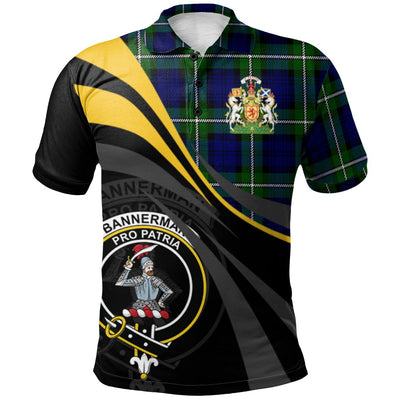 Clan Bannerman Tartan Polo Shirt - Royal Coat Of Arms Style