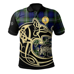Clan Bannerman Tartan Polo Shirt Viking Wolf NA66 Bannerman Tartan Tartan Polo   
