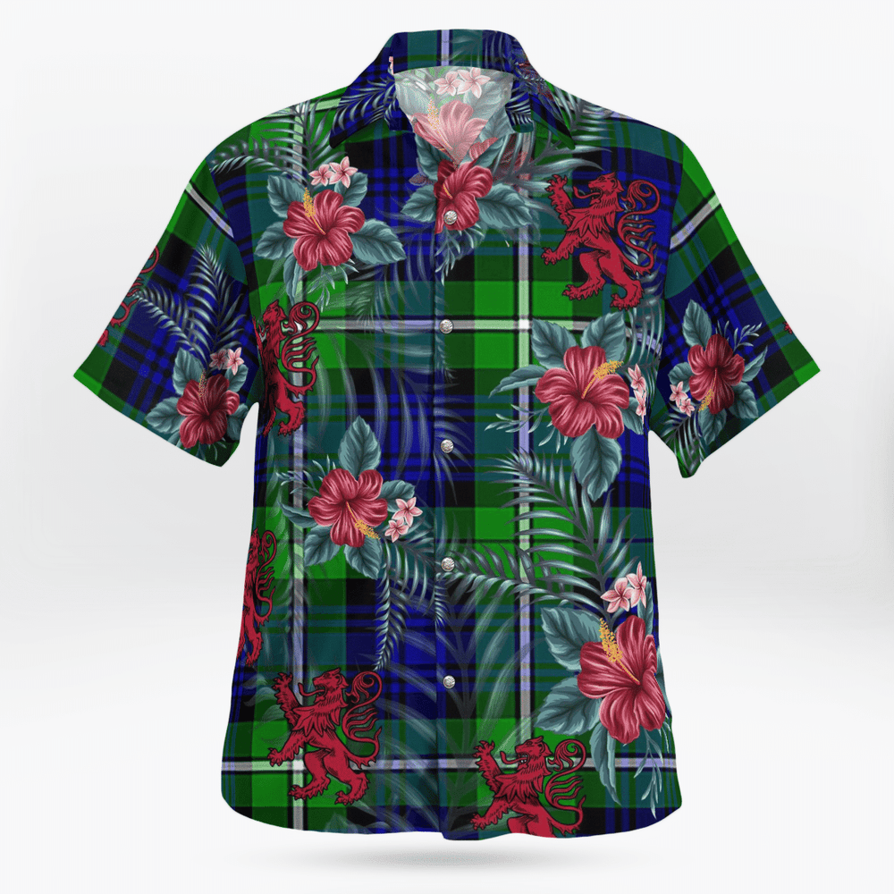 Clan Bannerman Tartan Scottish Lion Hawaiian Shirt UH36 Bannerman Tartan Tartan Hawaii Shirt   