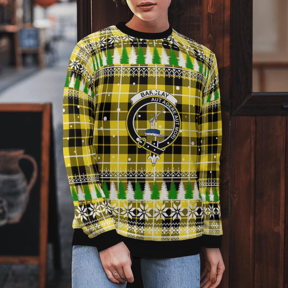 Clan Barclay Dress Modern Crest Tartan Christmas Ugly Sweater PS49 Barclay Dress Modern Crest Tartan Tartan Ugly Sweater   