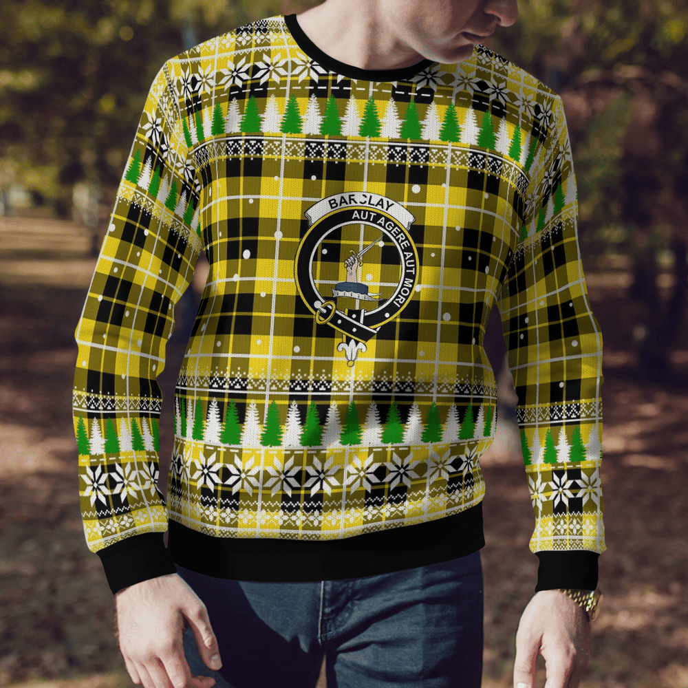 Clan Barclay Dress Modern Crest Tartan Christmas Ugly Sweater PS49 Barclay Dress Modern Crest Tartan Tartan Ugly Sweater   