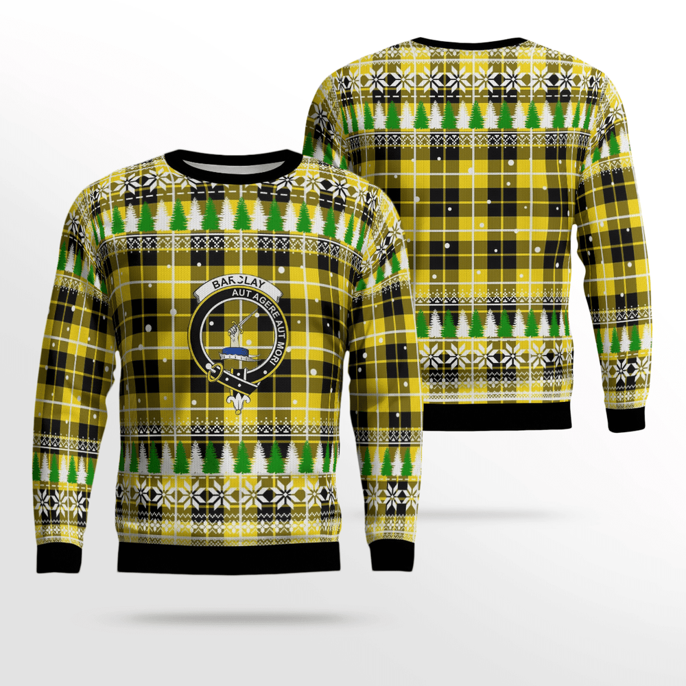 Clan Barclay Dress Modern Crest Tartan Christmas Ugly Sweater PS49 Barclay Dress Modern Crest Tartan Tartan Ugly Sweater   