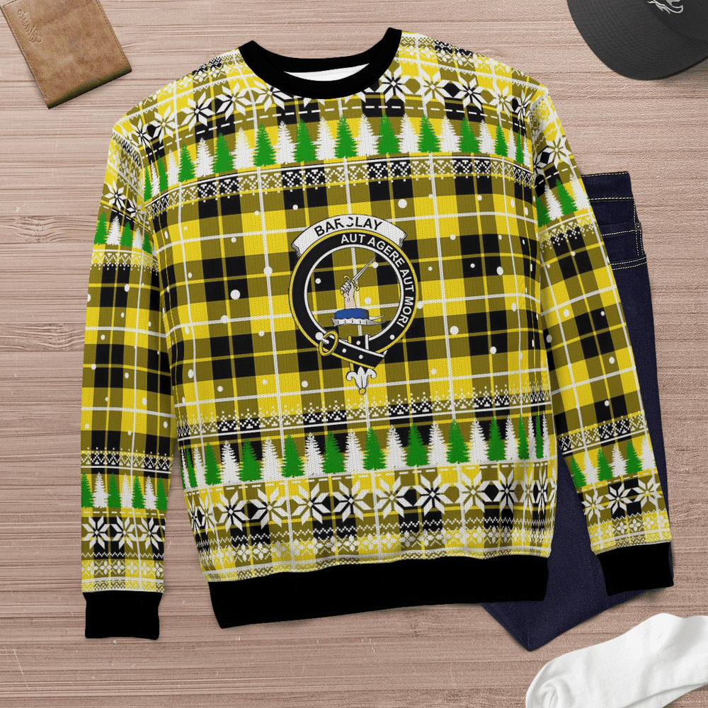 Clan Barclay Dress Modern Crest Tartan Christmas Ugly Sweater PS49 Barclay Dress Modern Crest Tartan Tartan Ugly Sweater   