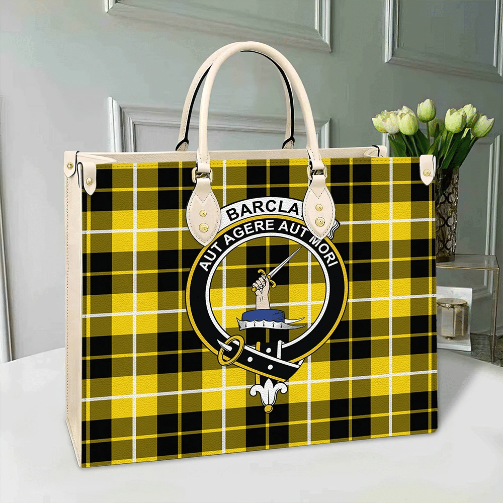 Clan Barclay Dress Modern Crest Tartan Leather Bag NY33 Clan Barclay Tartan Today   