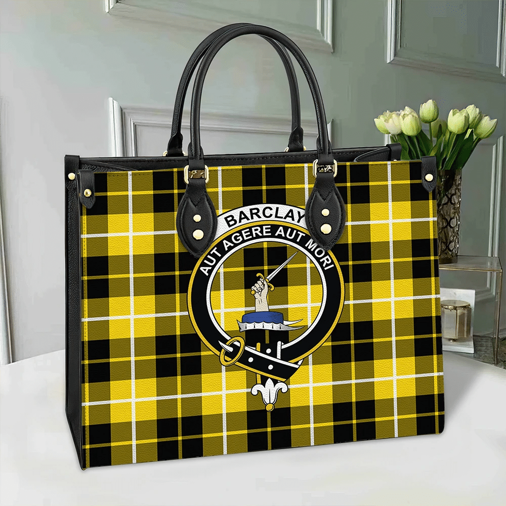 Clan Barclay Dress Modern Crest Tartan Leather Bag NY33 Clan Barclay Tartan Today   