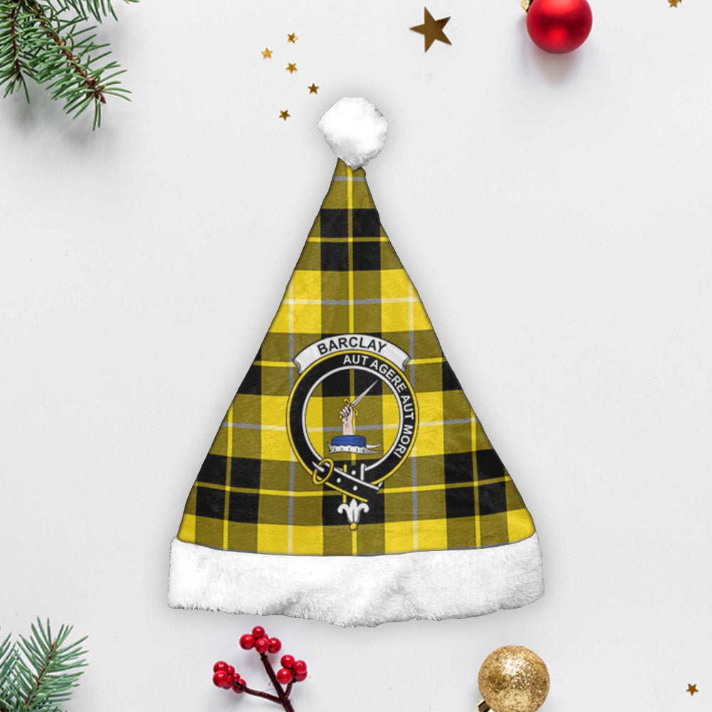 Clan Barclay Dress Modern Tartan Crest Christmas Santa Hat AJ34 Barclay Dress Modern Tartan Tartan Santa Hat   