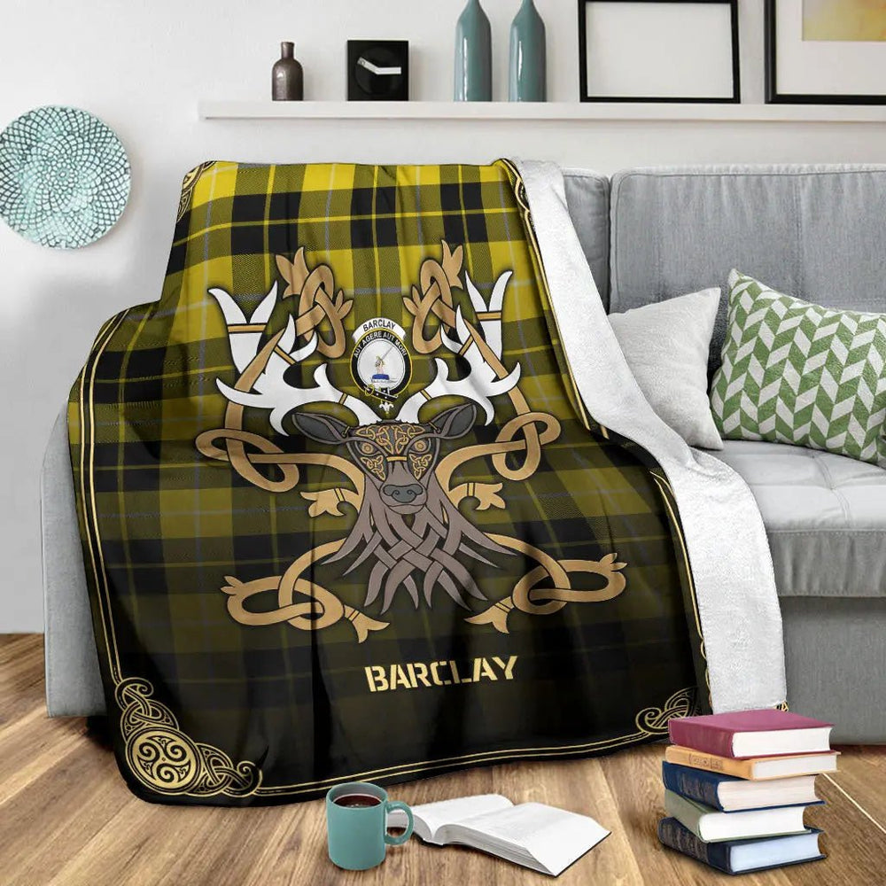 Clan Barclay Dress Modern Tartan Crest Premium Blanket Celtic Stag Style RA98 Clan Barclay Tartan Today   