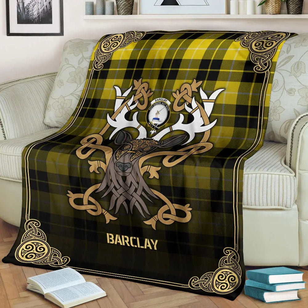 Clan Barclay Dress Modern Tartan Crest Premium Blanket Celtic Stag Style RA98 Clan Barclay Tartan Today   
