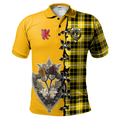 Clan Barclay Dress Modern Tartan Polo Shirt - Lion Rampant And Celtic Thistle Style