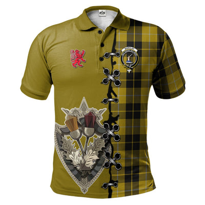 Clan Barclay Dress Tartan Polo Shirt - Lion Rampant And Celtic Thistle Style