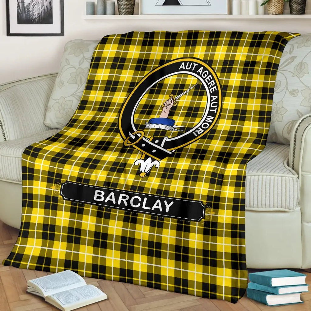 Clan Barclay Family Tartan Crest Blanket 3 Sizes DE64 Clan Barclay Tartan Today   