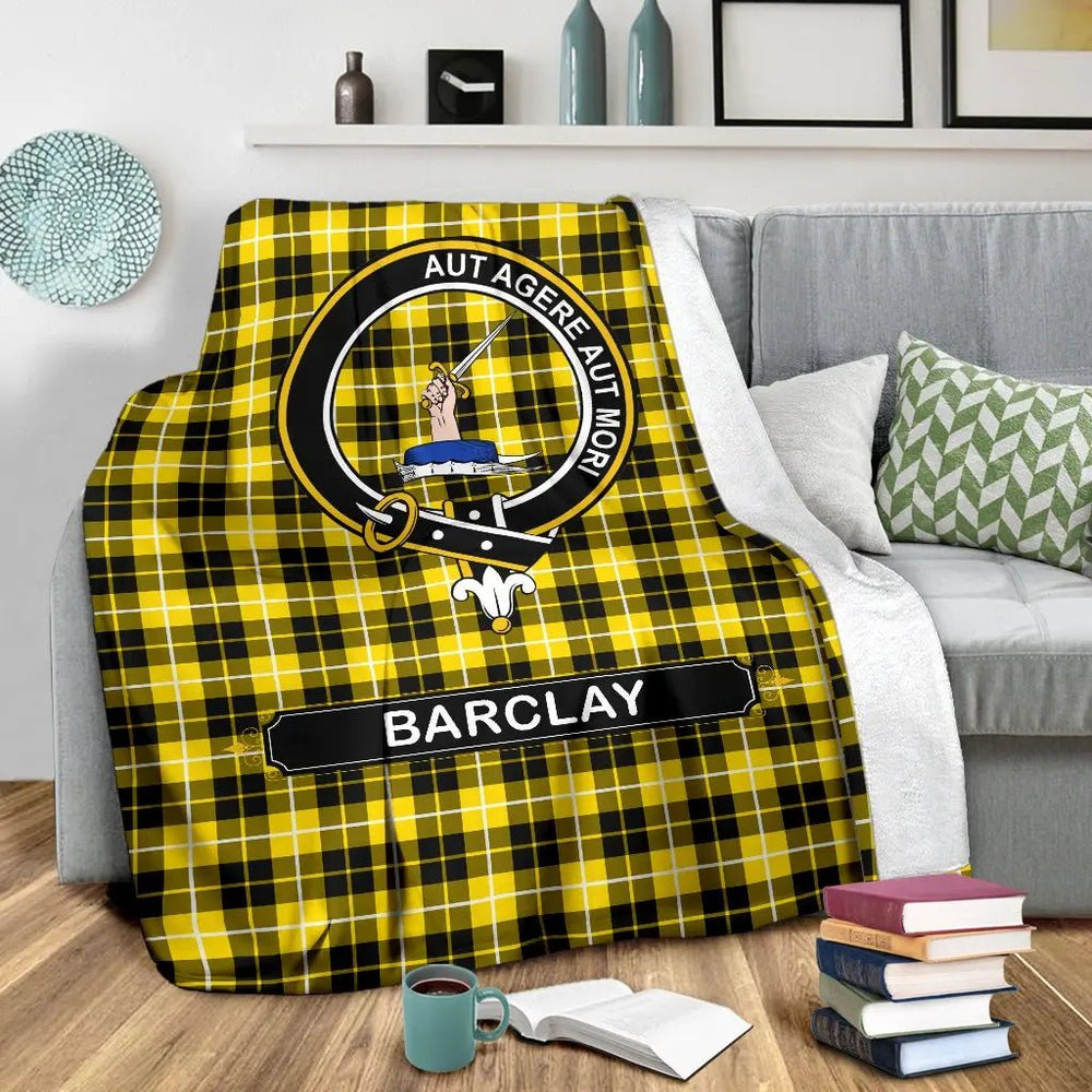 Clan Barclay Family Tartan Crest Blanket 3 Sizes DE64 Clan Barclay Tartan Today   
