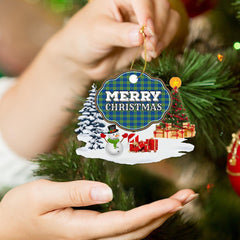 Clan Barclay Hunting Ancient "Merry Christmas" Tartan Acrylic Ornament BC44 Barclay Hunting Ancient Tartan Tartan Christmas   