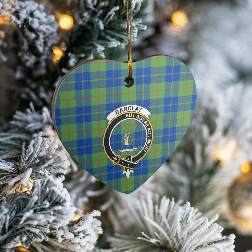 Clan Barclay Hunting Ancient Tartan Crest Heart Ceramic Ornament XJ51 Barclay Hunting Ancient Tartan Tartan Christmas   