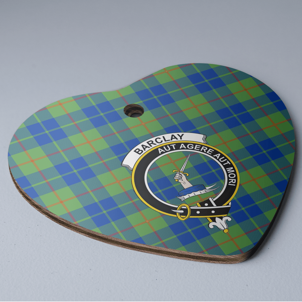 Clan Barclay Hunting Ancient Tartan Crest Heart Ceramic Ornament XJ51 Barclay Hunting Ancient Tartan Tartan Christmas   