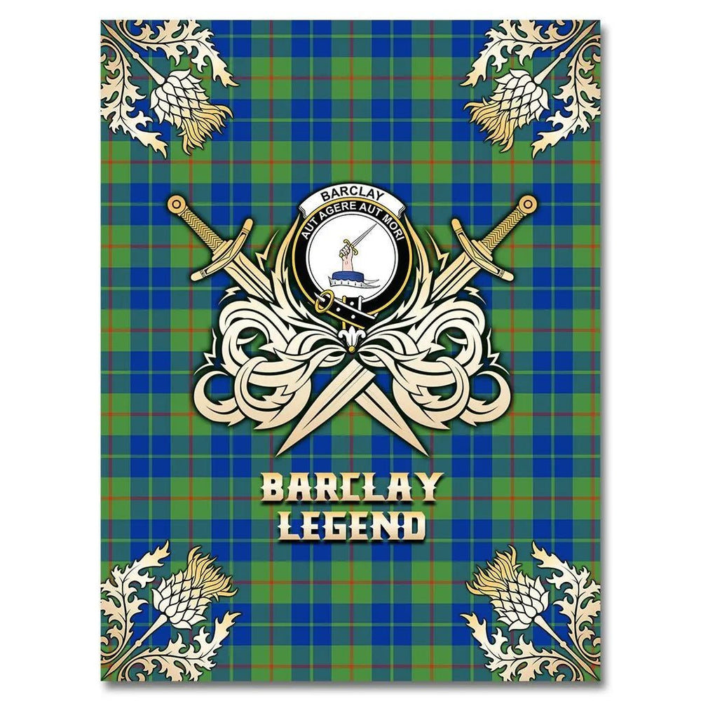 Clan Barclay Hunting Ancient Tartan Gold Courage Symbol Blanket EF53 Clan Barclay Tartan Today   