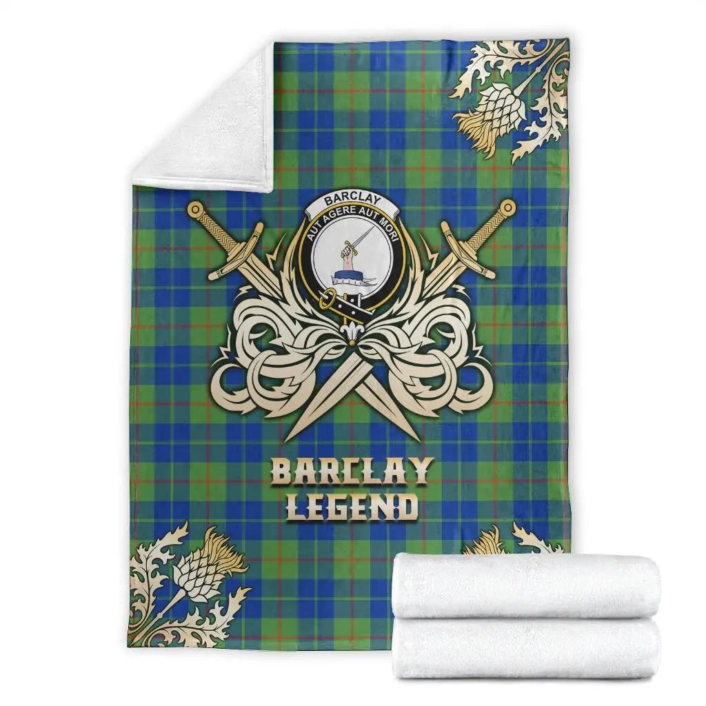 Clan Barclay Hunting Ancient Tartan Gold Courage Symbol Blanket EF53 Clan Barclay Tartan Today   