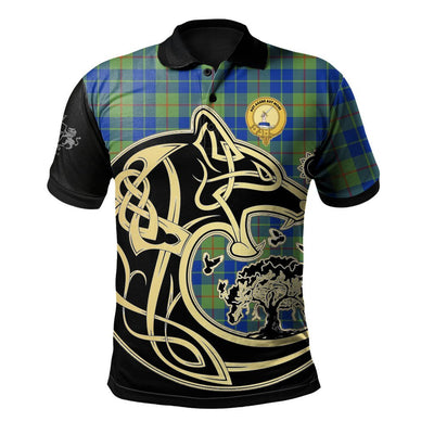 Clan Barclay Hunting Ancient Tartan Polo Shirt Viking Wolf