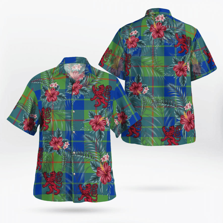 Clan Barclay Hunting Ancient Tartan Scottish Lion Hawaiian Shirt TN97 Barclay Hunting Ancient Tartan Tartan Hawaii Shirt   