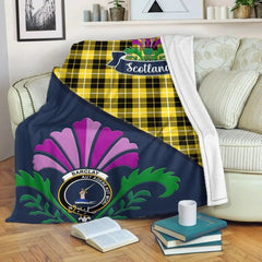 Clan Barclay Tartan Crest Premium Blanket Thistle Style ME68 Clan Barclay Tartan Today   