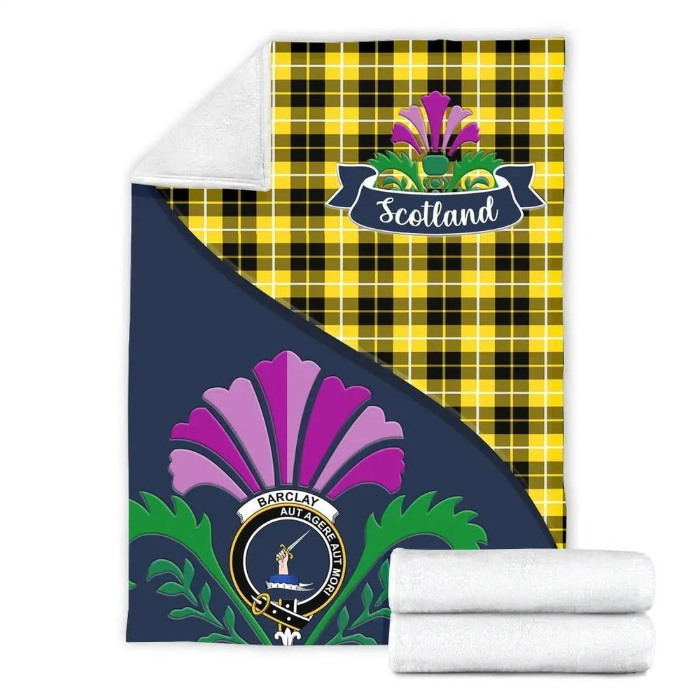 Clan Barclay Tartan Crest Premium Blanket Thistle Style ME68 Clan Barclay Tartan Today   