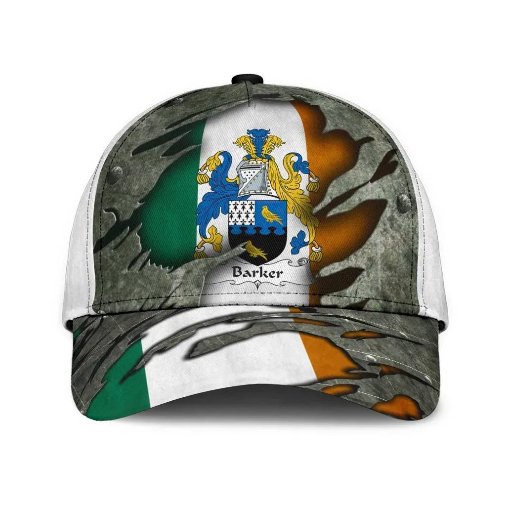Clan Barker Coat Of Arms Tipperary Irelandarms - Irish Family Crest Classic Cap IE95 Barker Coat Of Arms Tipperary Irelandarms Irish Cap   