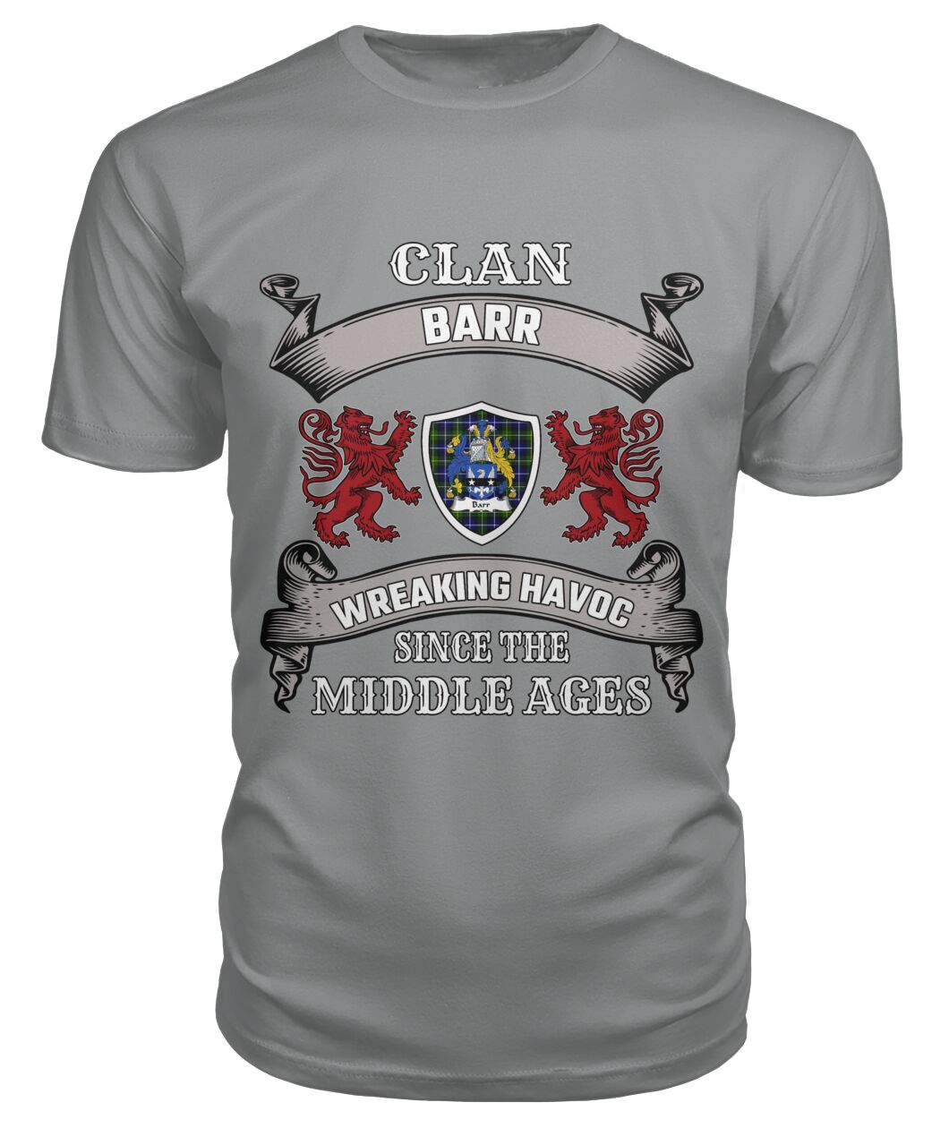 Clan Barr Tartan 2D T-ShirtIL88 Barr Tartan 2D T-Shirt Tartan T-Shirt Storm Grey S Barr Tartan 2D T-Shirt