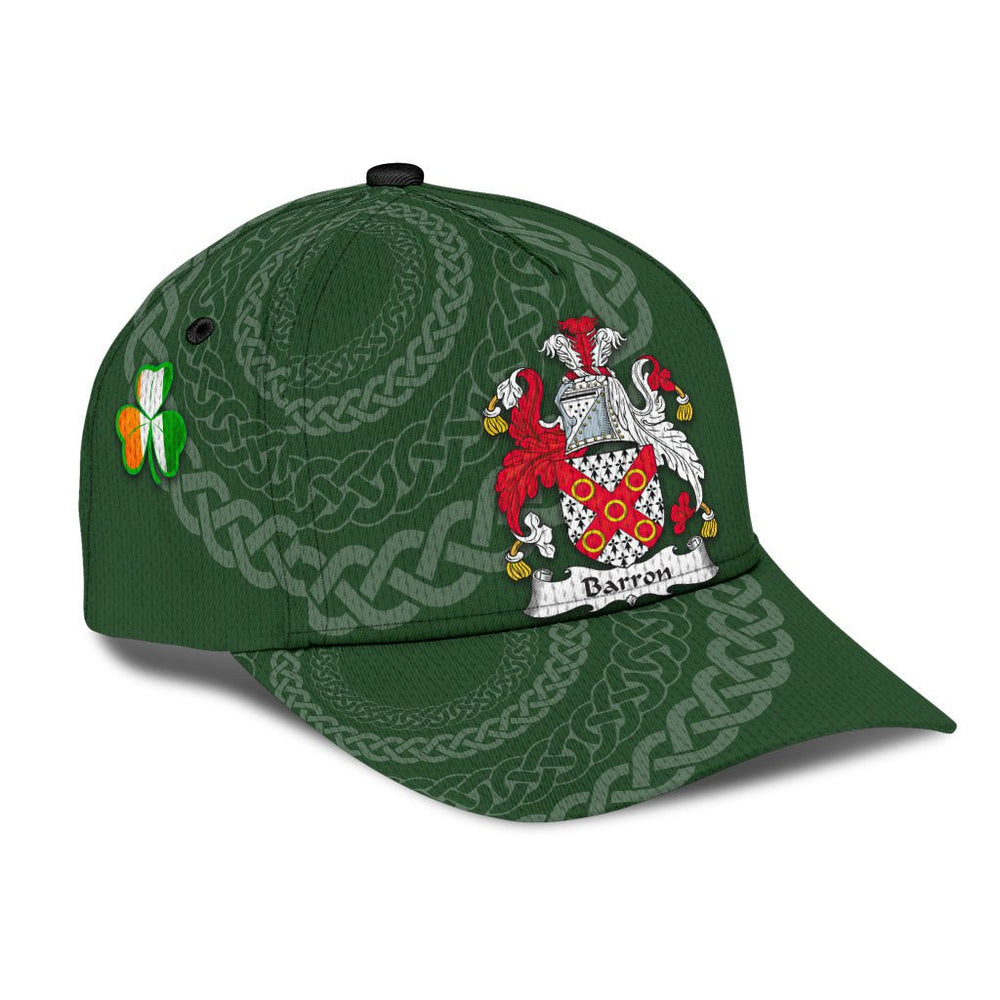 Clan Barron Coat Of Arms - Irish Family Crest St Patrick's Day Classic CapDC83 Classic Cap - Barron Coat Of Arms St Patrick's Day Classic Cap Irish Cap   