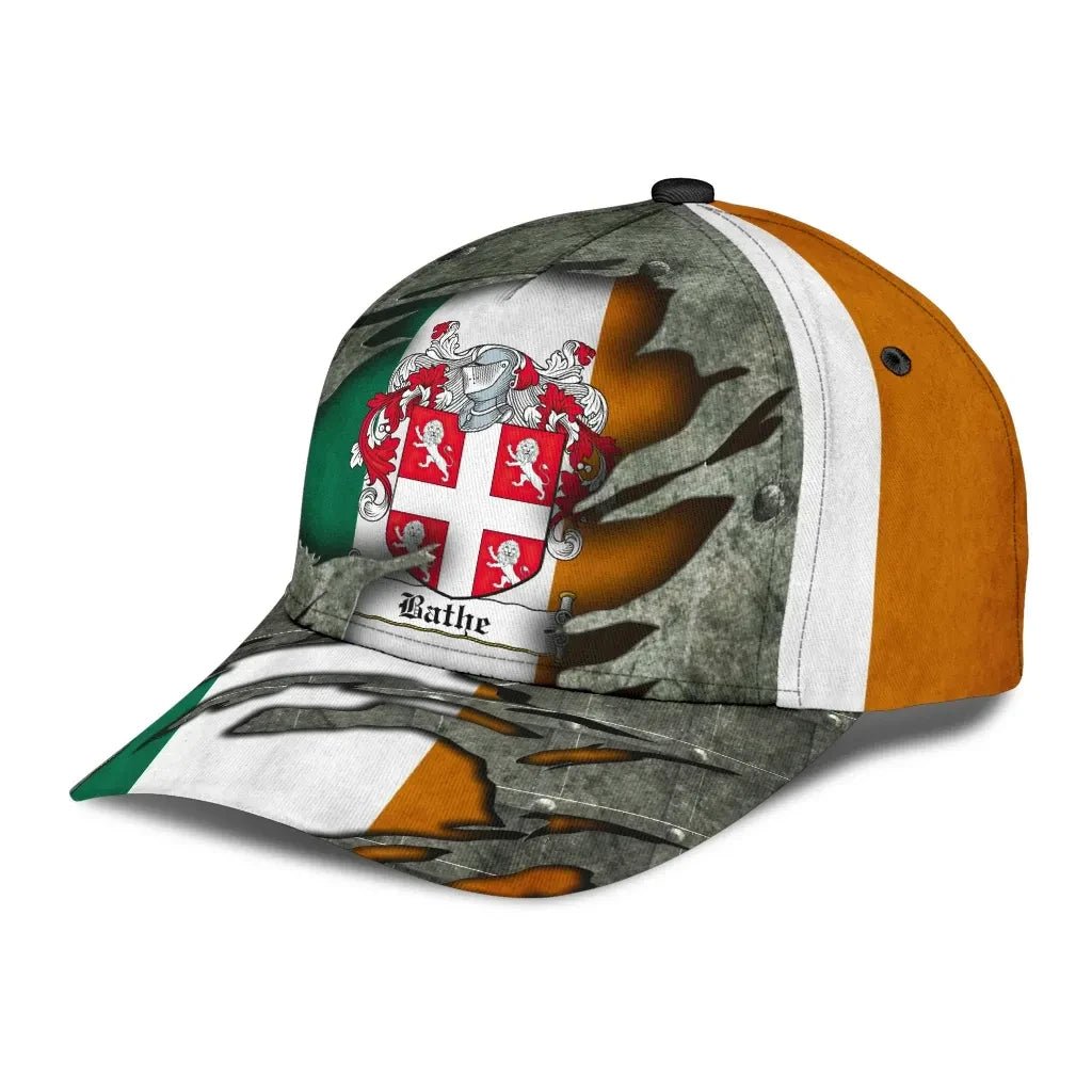 Clan Bathe Coat Of Arms - Irish Family Crest Classic Cap LO96 Bathe Coat Of Arms Irish Cap   