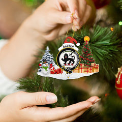 Clan Baxter Crest Tartan Acrylic Christmas Ornament LR64 Baxter Tartan Tartan Christmas   