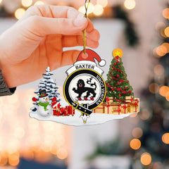 Clan Baxter Crest Tartan Acrylic Christmas Ornament LR64 Baxter Tartan Tartan Christmas   