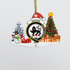 Clan Baxter Crest Tartan Acrylic Christmas Ornament LR64 Baxter Tartan Tartan Christmas   