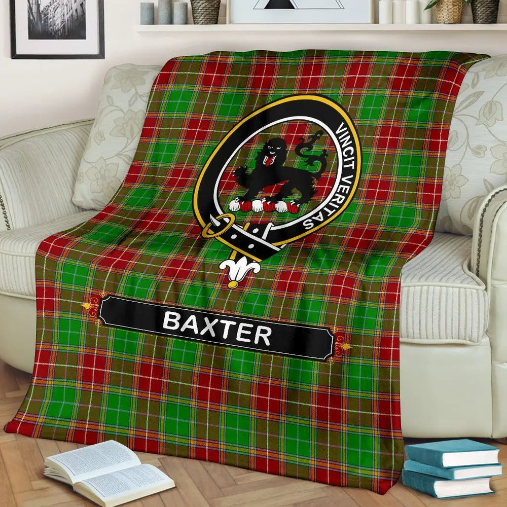 Clan Baxter Family Tartan Crest Blanket 3 Sizes BI96 Clan Baxter Tartan Today   