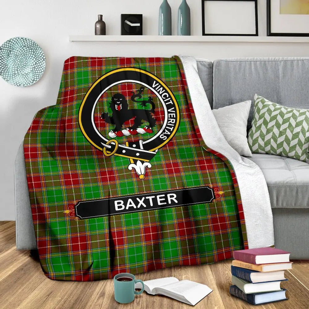 Clan Baxter Family Tartan Crest Blanket 3 Sizes BI96 Clan Baxter Tartan Today   