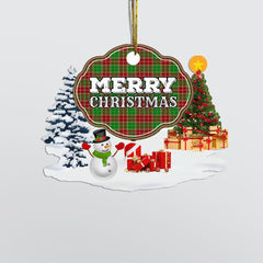 Clan Baxter Modern "Merry Christmas" Tartan Acrylic Ornament GK80 Baxter Modern Tartan Tartan Christmas   