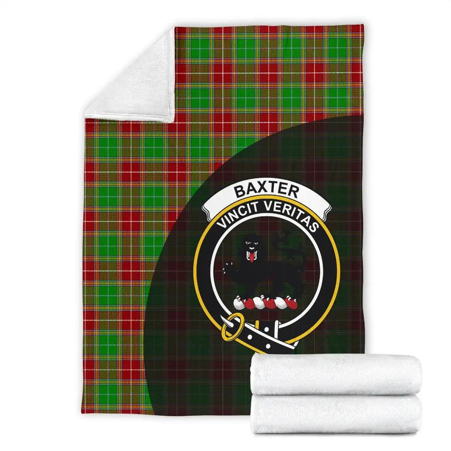 Clan Baxter Modern Tartan Crest Blanket 3 Sizes