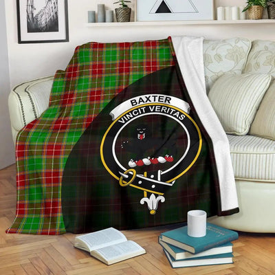 Clan Baxter Modern Tartan Crest Blanket Wave Style NT73