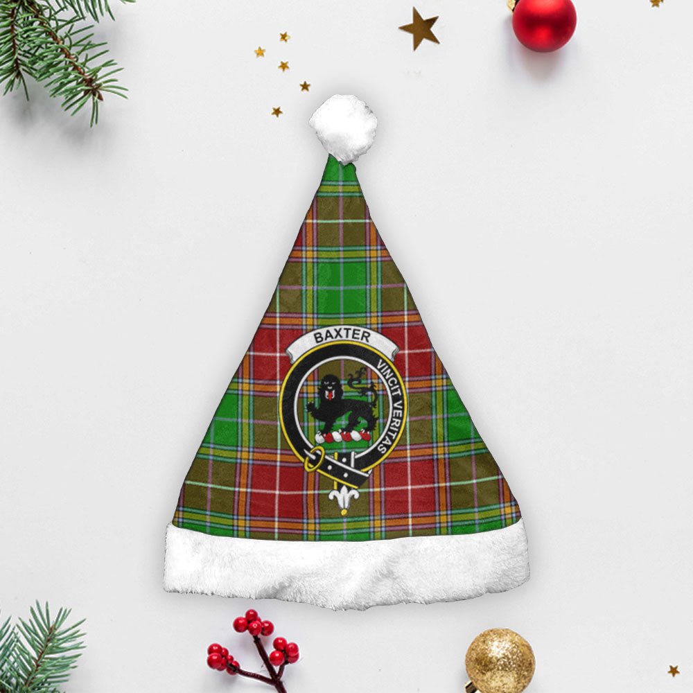 Clan Baxter Modern Tartan Crest Christmas Santa Hat MR36 Baxter Modern Tartan Tartan Santa Hat   