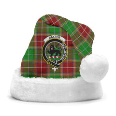 Clan Baxter Modern Tartan Crest Christmas Santa Hat MR36 Baxter Modern Tartan Tartan Santa Hat   