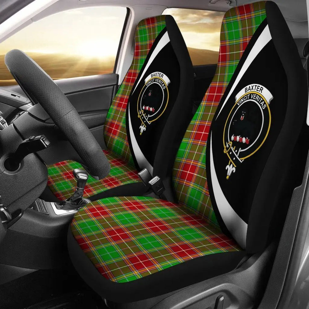 Clan Baxter Modern Tartan Crest Circle Style Car Seat Cover KK20 Clan Baxter Tartan Today   