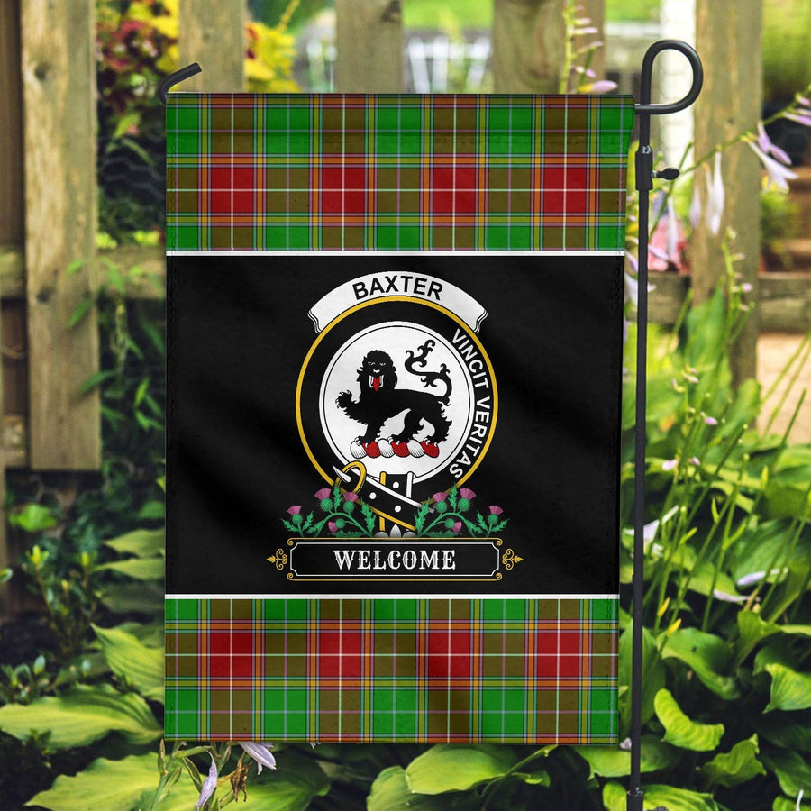 Clan Baxter Modern Tartan Crest Garden Flag