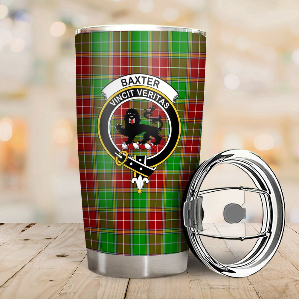 Clan Baxter Modern Tartan Crest Tumbler AJ90 Clan Baxter Tartan Today   